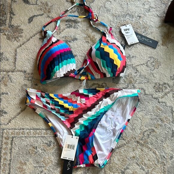 NWT Trina Turk Multicolor Geometric Bikini - Picture 1 of 5